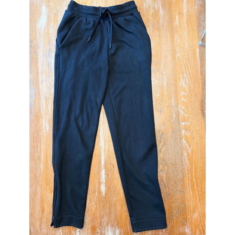 ATHLETA Women's Black Jogger Pants with Ankle Zippers & Side Pockets (Size XXS)